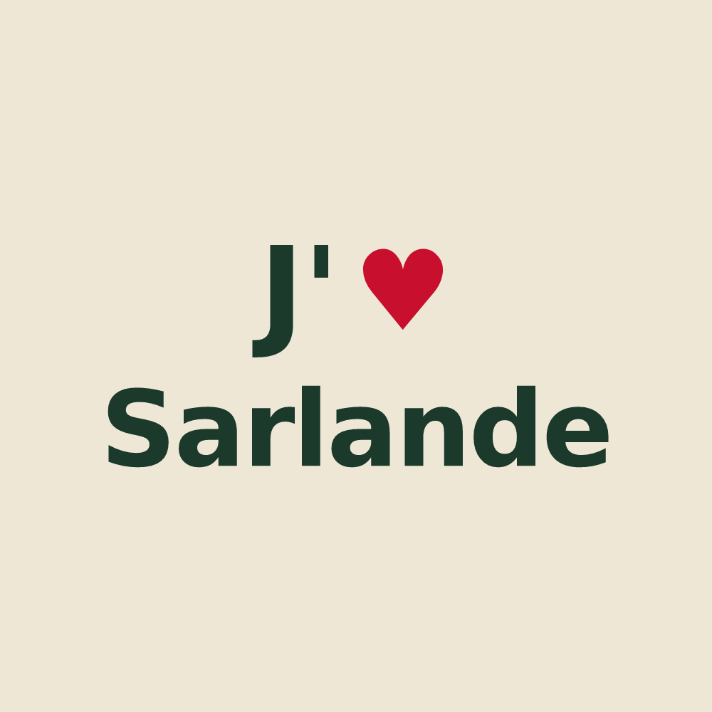 Tote bag personnalisé Sarlande — design J'aime Sarlande