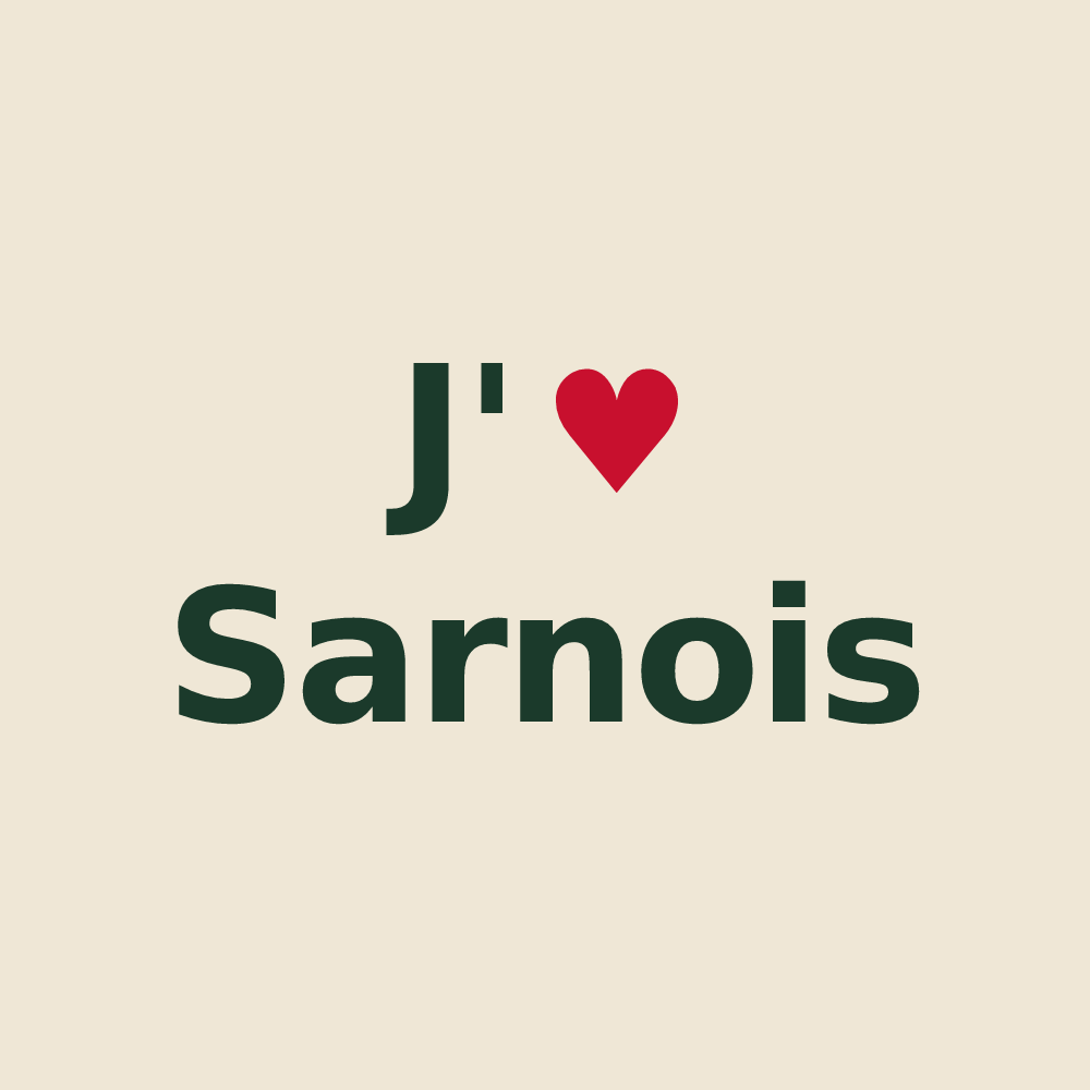 Tote bag personnalisé Sarnois — design J'aime Sarnois