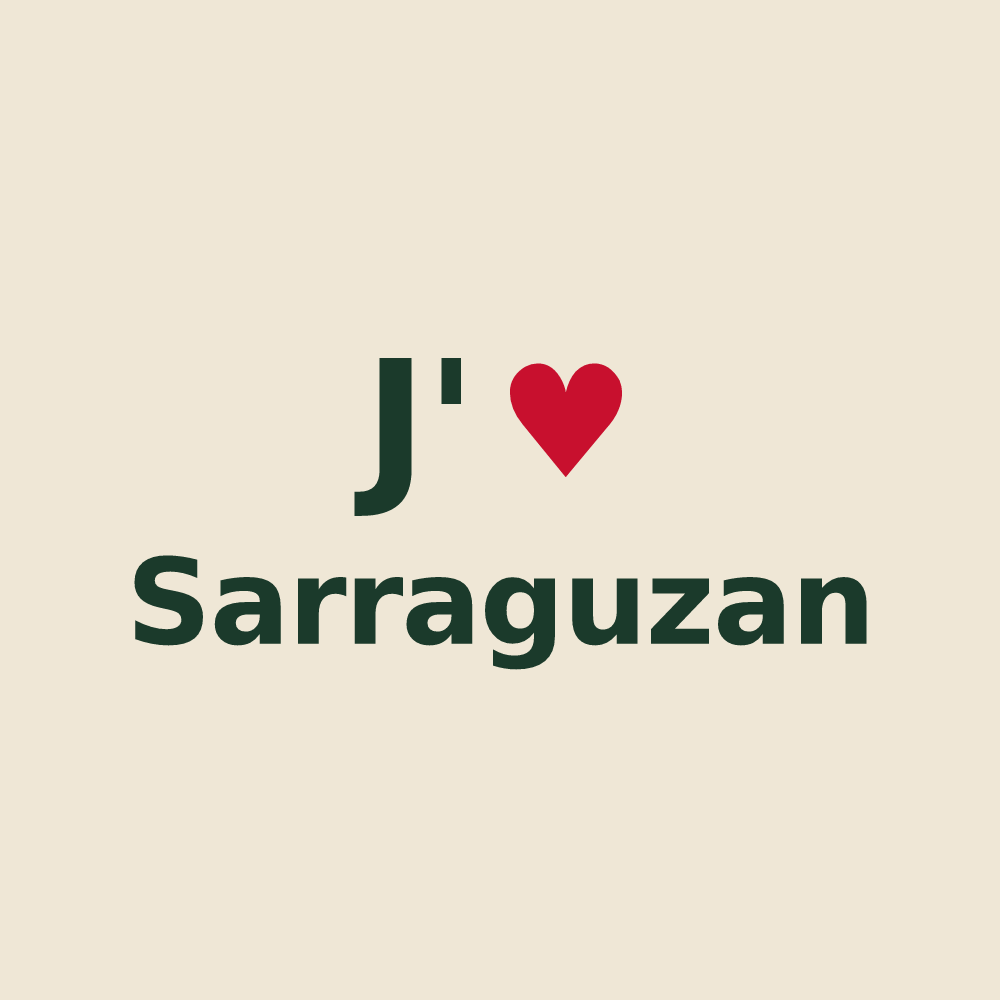 Tote bag personnalisé Sarraguzan — design J'aime Sarraguzan