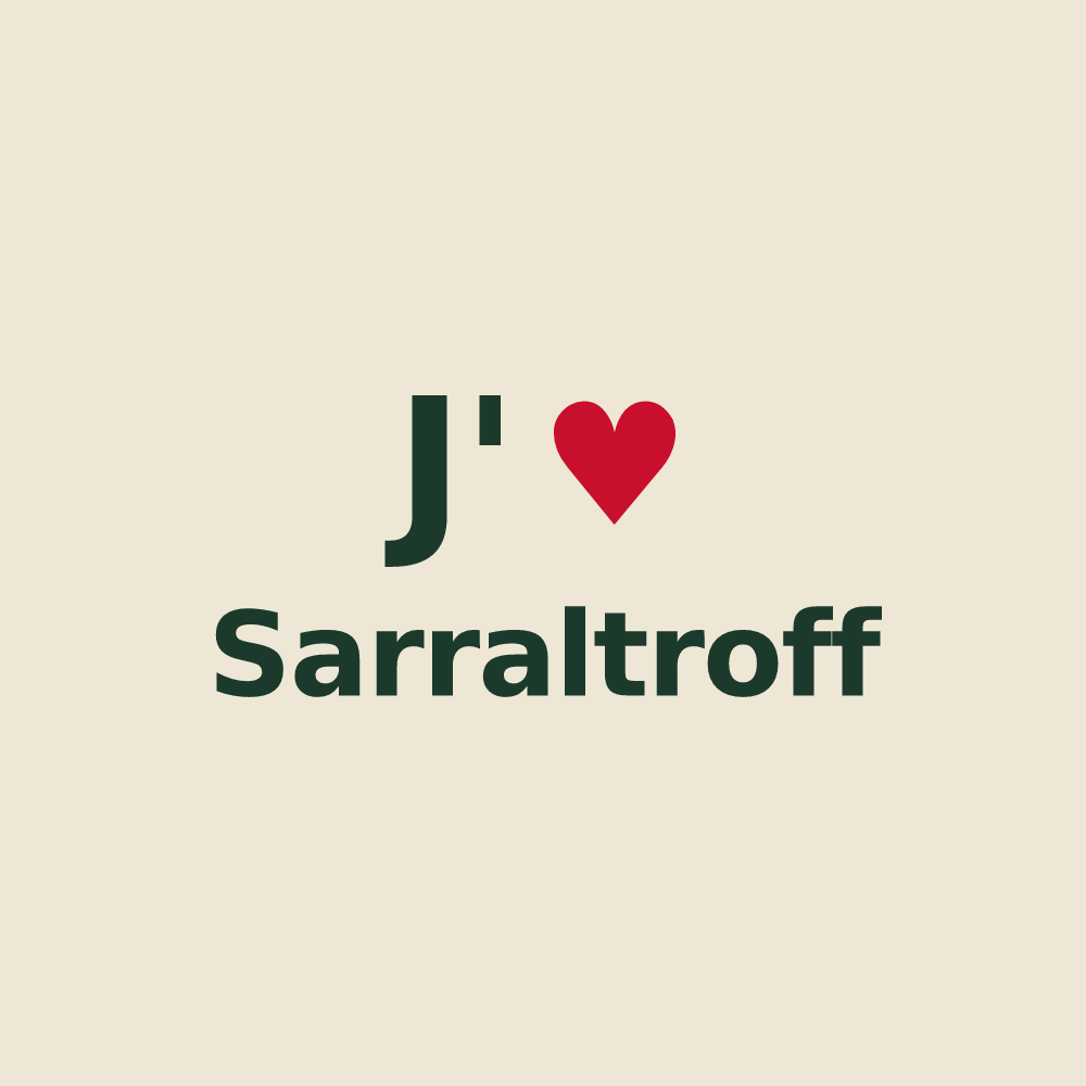 Tote bag personnalisé Sarraltroff — design J'aime Sarraltroff
