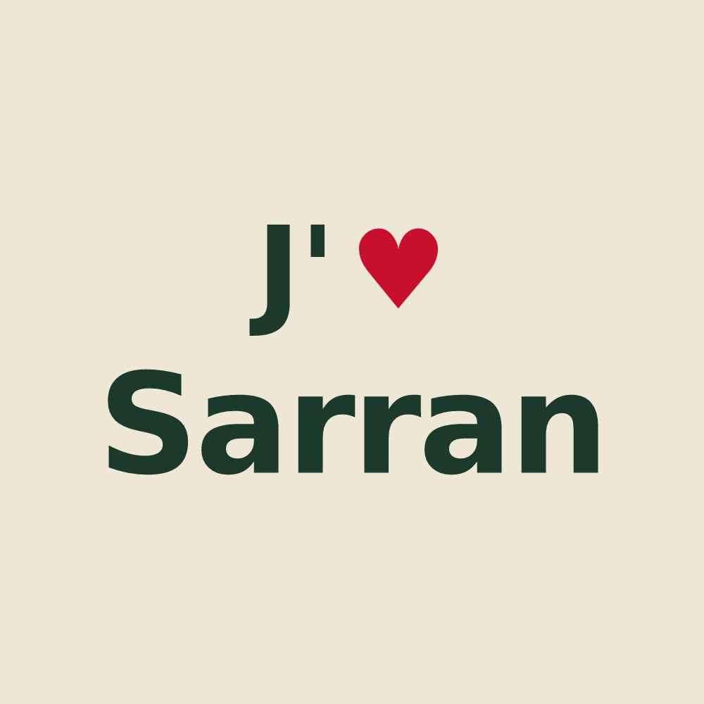 Tote bag personnalisé Sarran — design J'aime Sarran