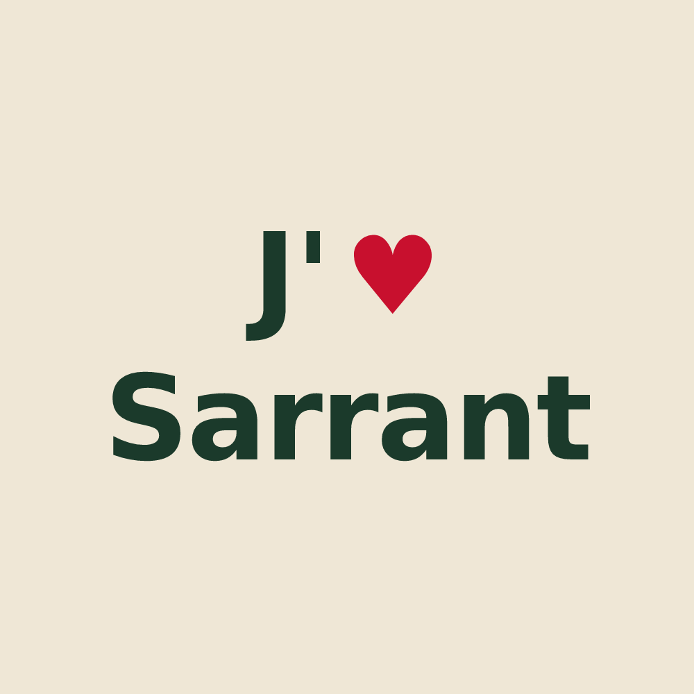 Tote bag personnalisé Sarrant — design J'aime Sarrant