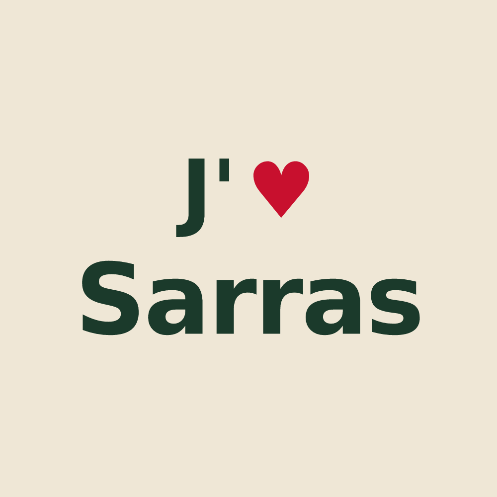 Tote bag personnalisé Sarras — design J'aime Sarras