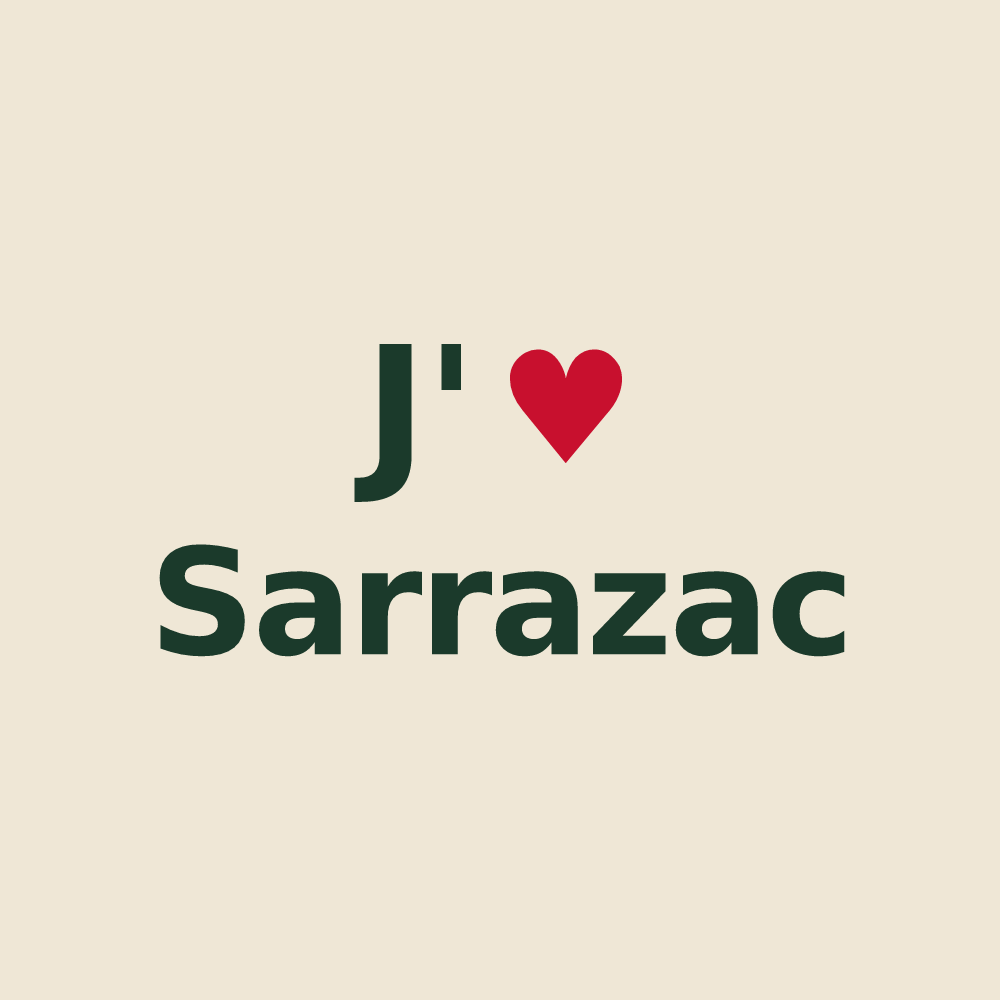 Tote bag personnalisé Sarrazac — design J'aime Sarrazac