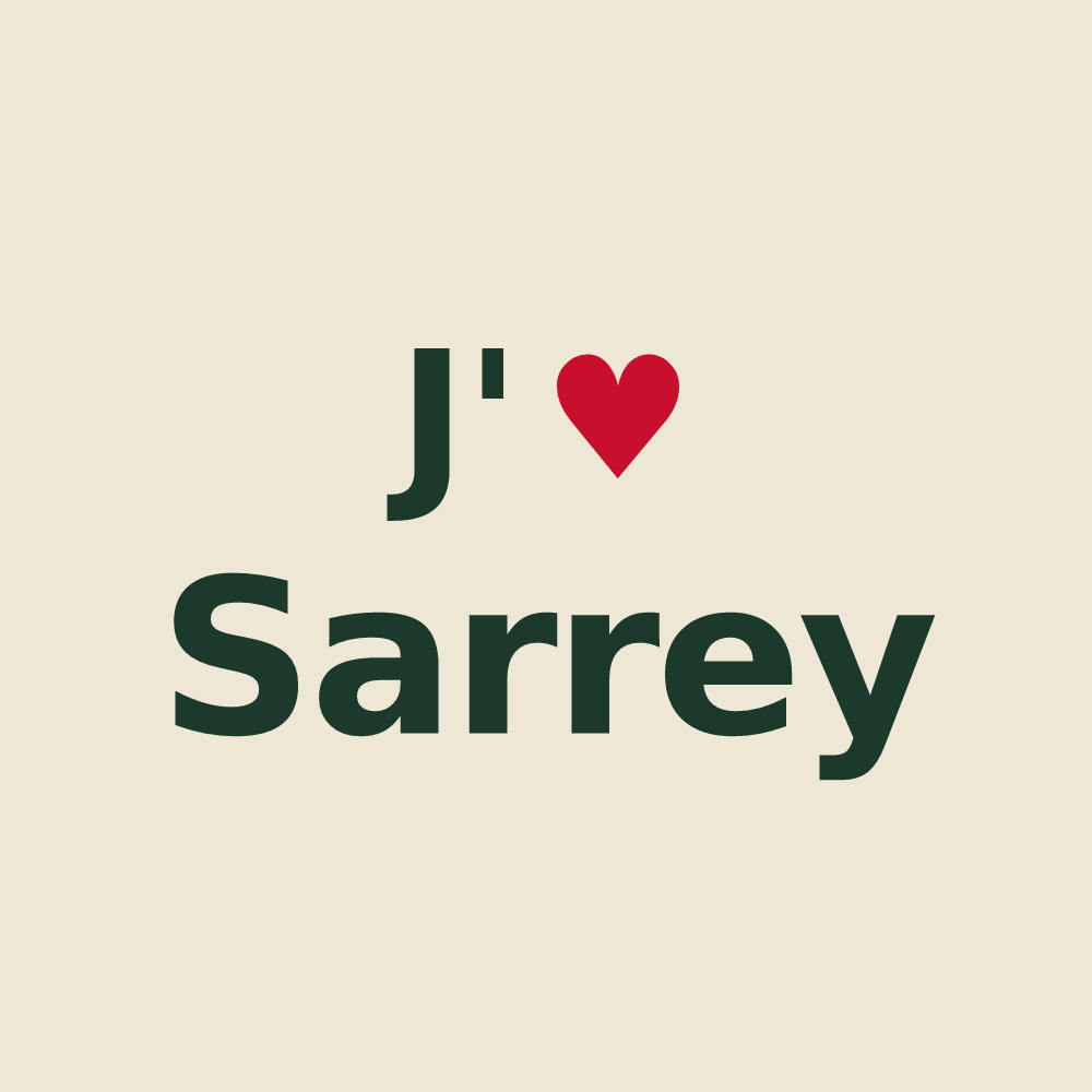 Tote bag personnalisé Sarrey — design « J'aime Sarrey » imprimé sur le tote bag