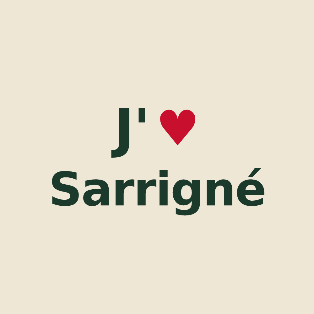 Tote bag personnalisé Sarrigné — design J'aime Sarrigné