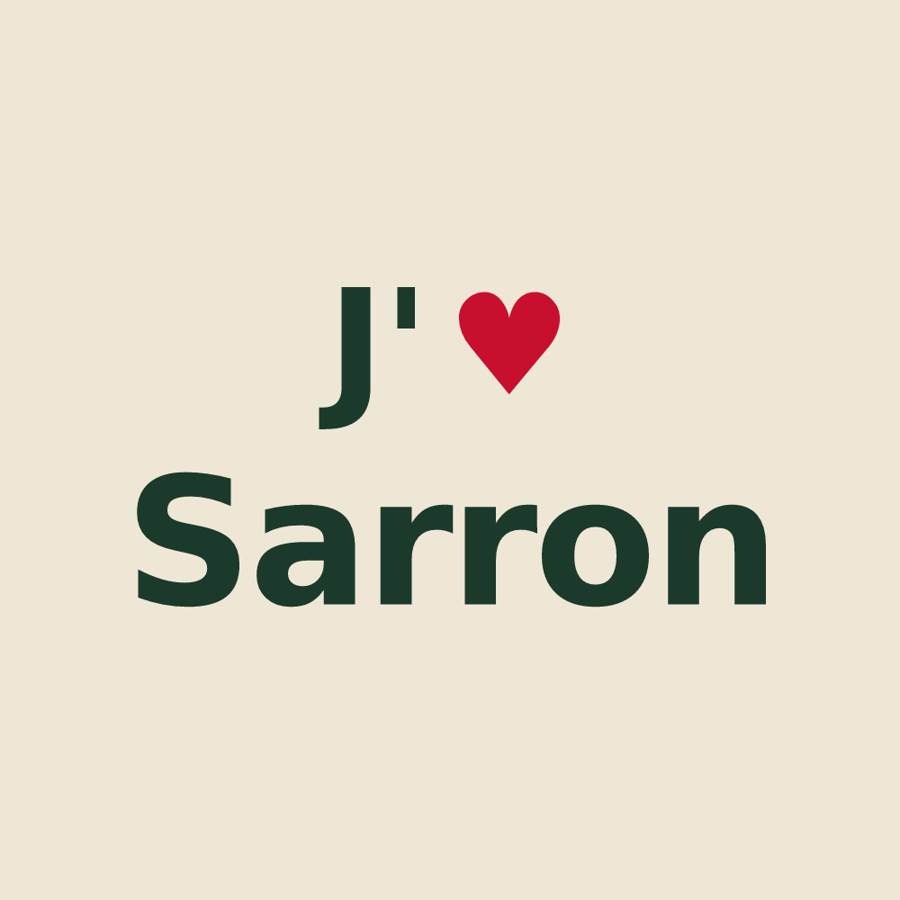 Tote bag personnalisé Sarron — design J'aime Sarron