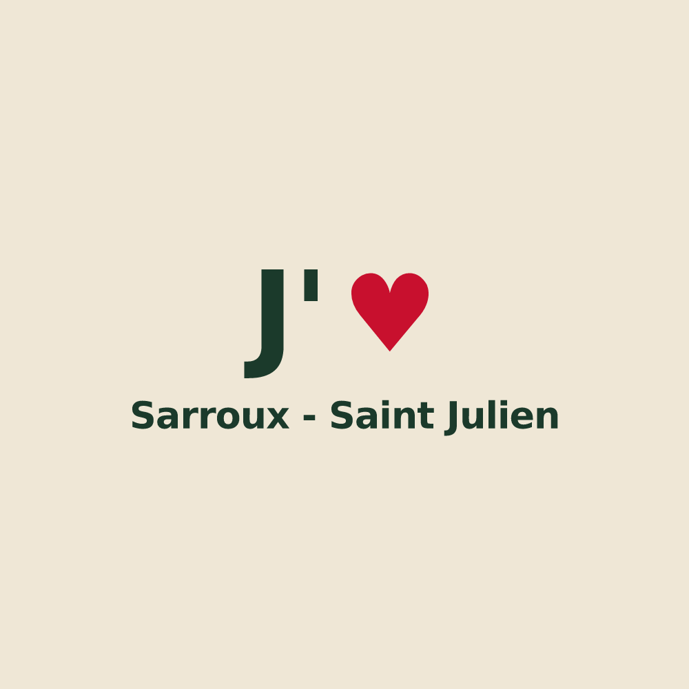 Tote bag personnalisé Sarroux - Saint Julien — design J'aime Sarroux - Saint Julien