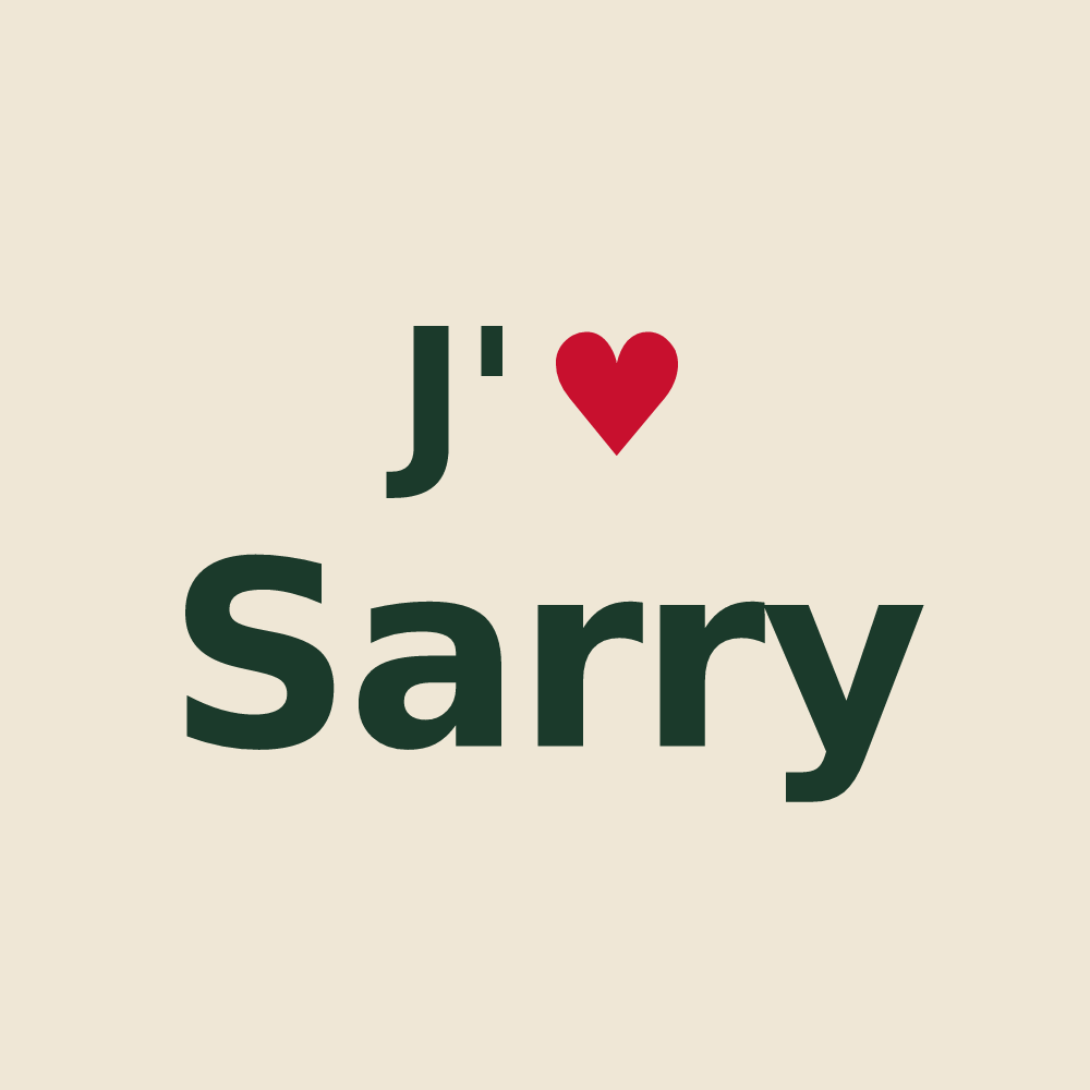 Tote bag personnalisé Sarry — design J'aime Sarry