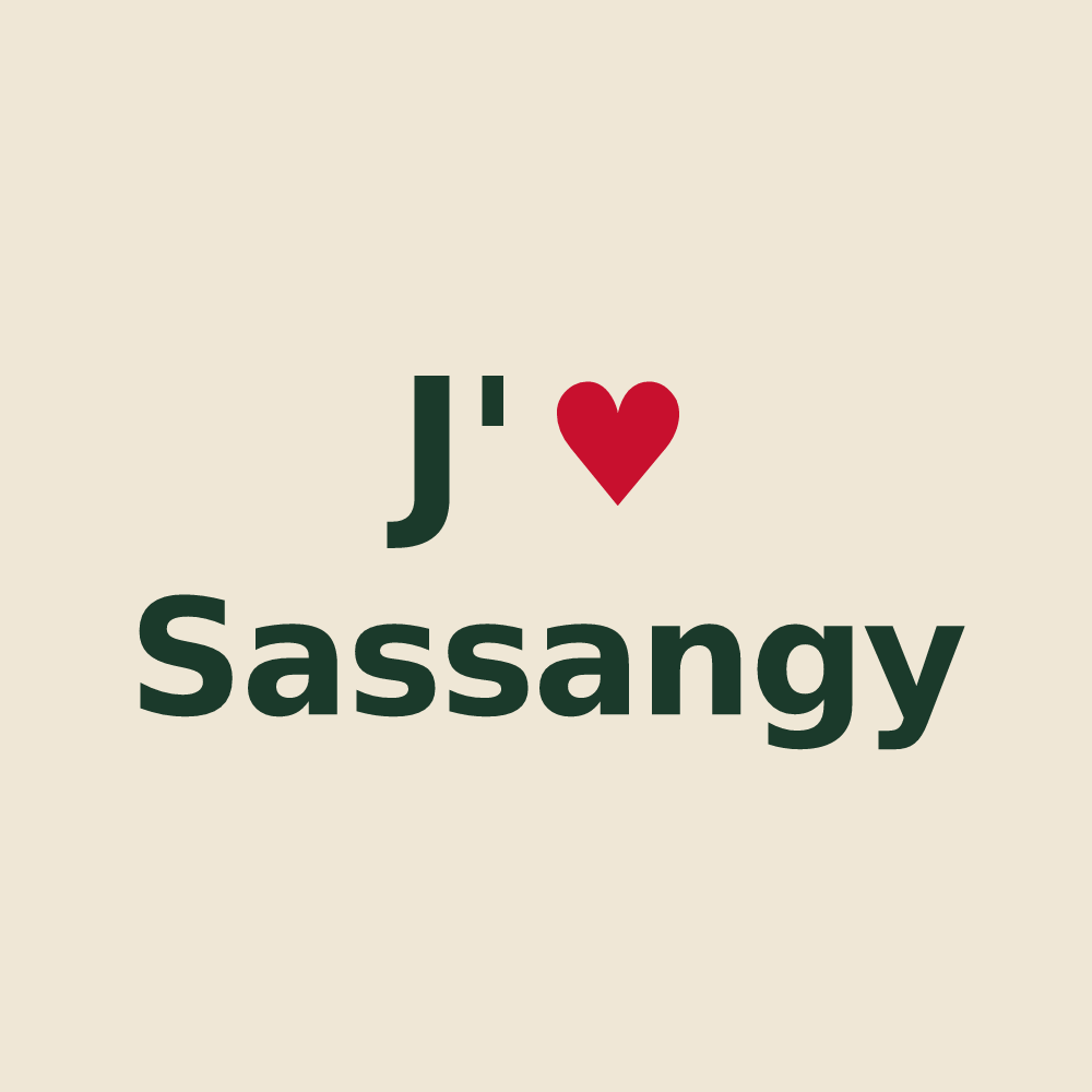 Tote bag personnalisé Sassangy — design J'aime Sassangy