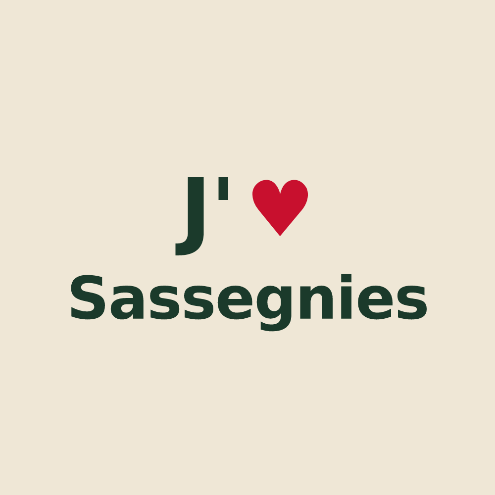 Tote bag personnalisé Sassegnies — design J'aime Sassegnies