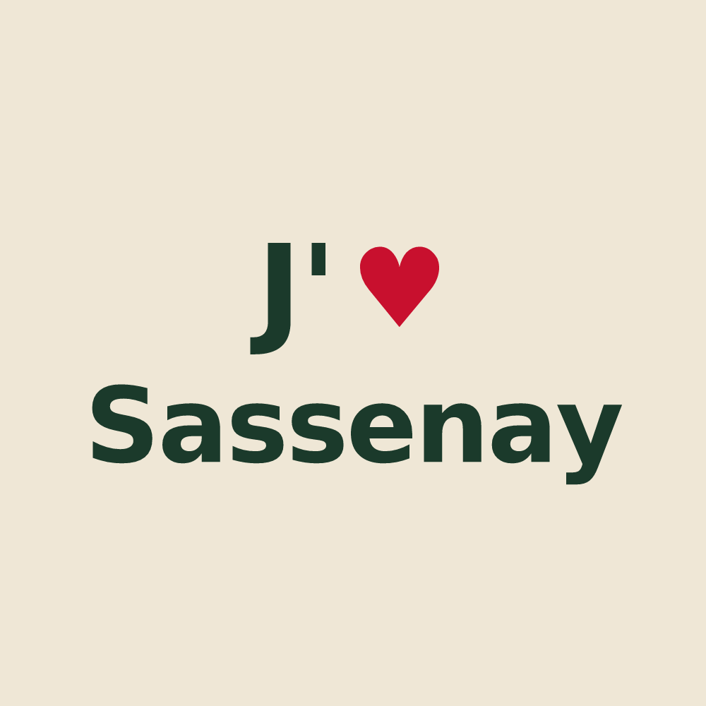 Tote bag personnalisé Sassenay — design J'aime Sassenay