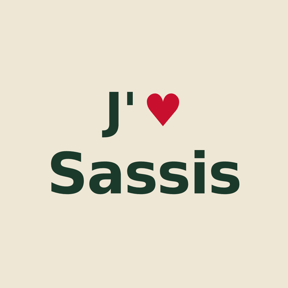 Tote bag personnalisé Sassis — design J'aime Sassis