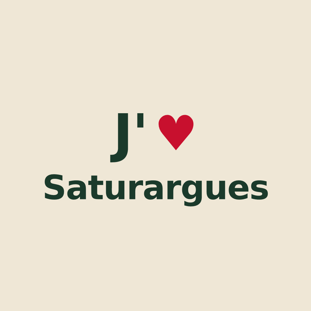 Tote bag personnalisé Saturargues — design J'aime Saturargues