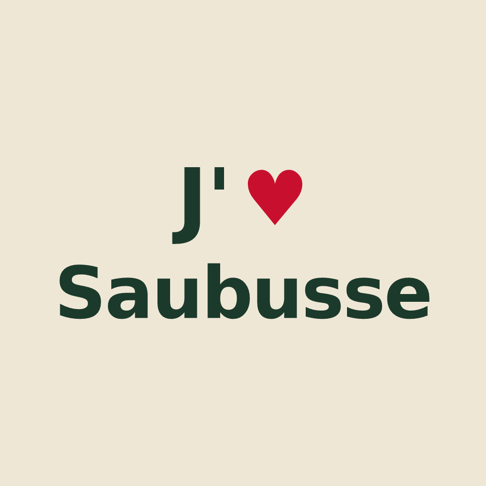 Tote bag personnalisé Saubusse — design J'aime Saubusse