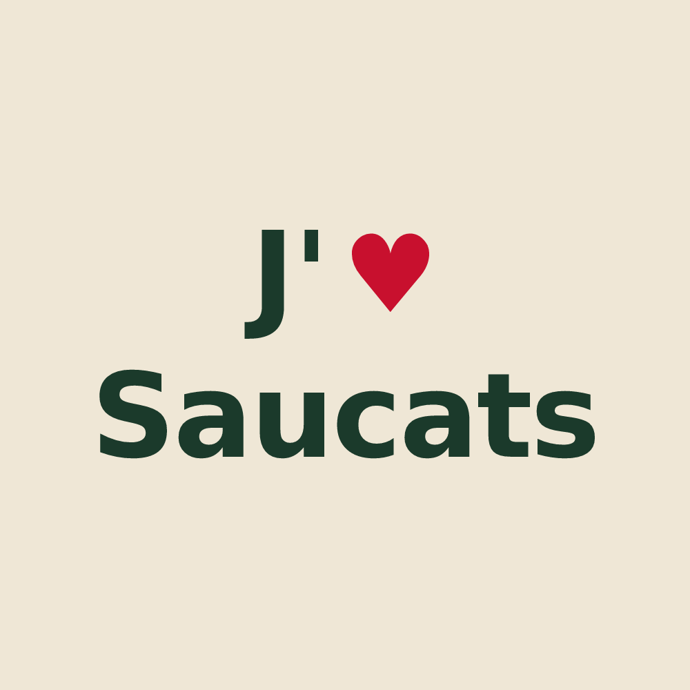 Tote bag personnalisé Saucats — design J'aime Saucats