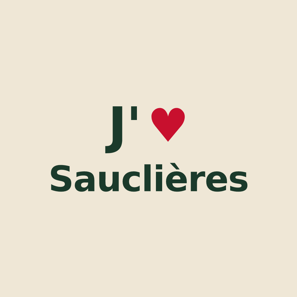 Tote bag personnalisé Sauclières — design J'aime Sauclières