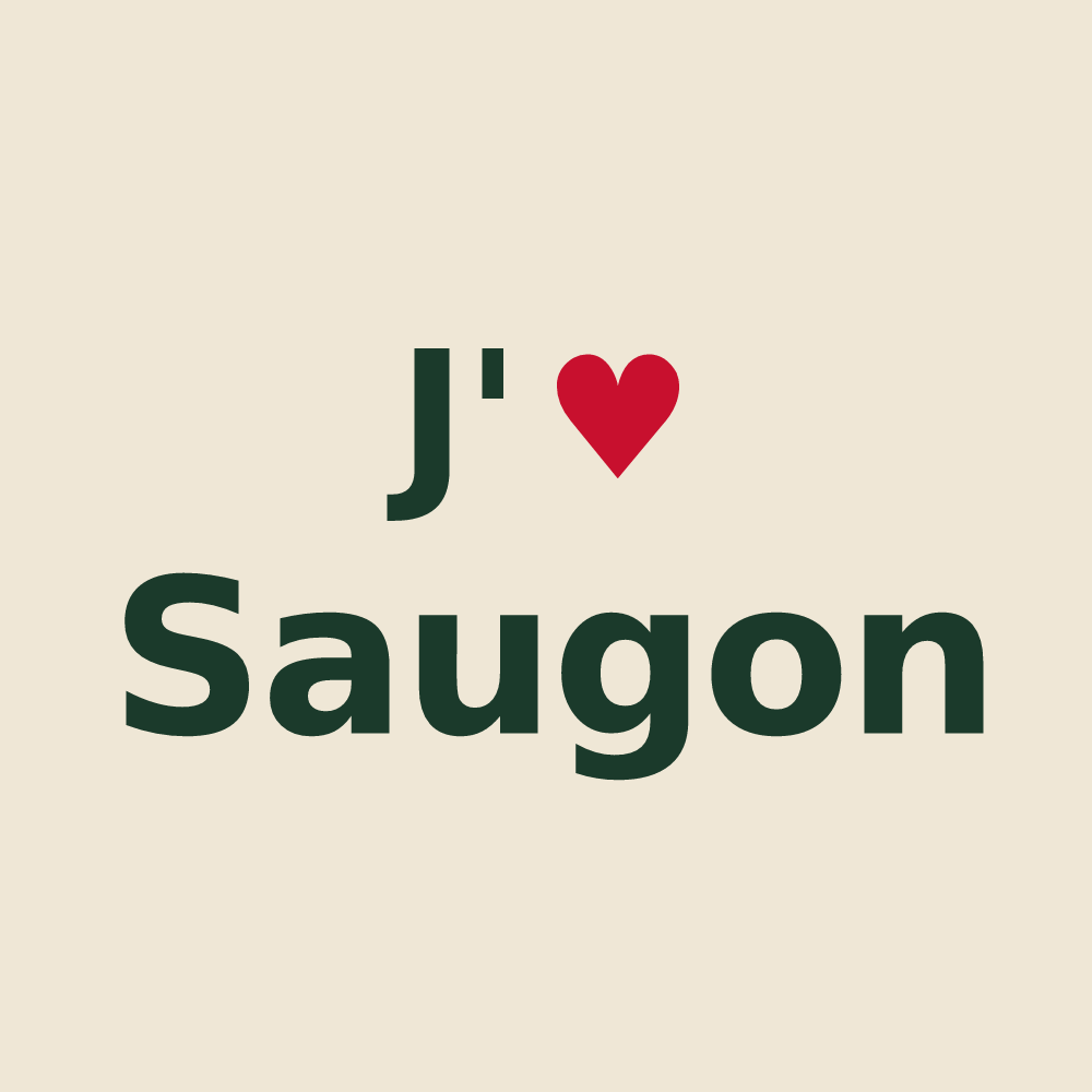 Tote bag personnalisé Saugon — design J'aime Saugon