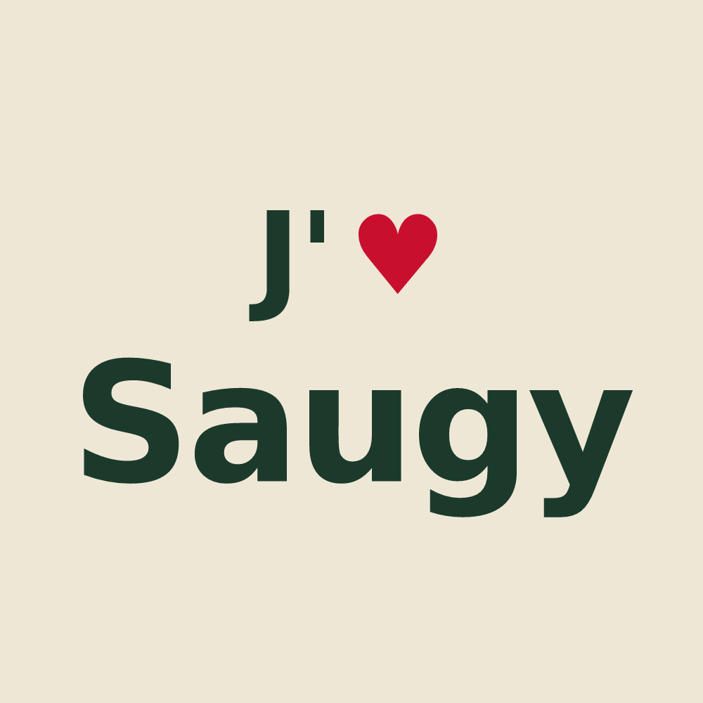 Tote bag personnalisé Saugy — design J'aime Saugy
