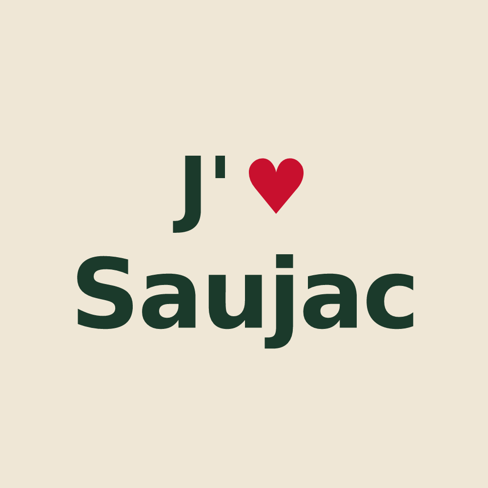 Tote bag personnalisé Saujac — design J'aime Saujac