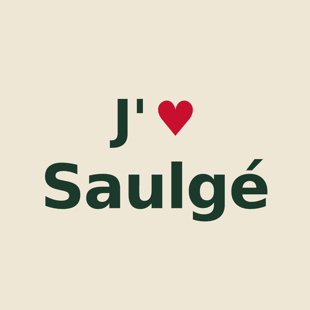 Tote bag personnalisé Saulgé — design « J'aime Saulgé » imprimé sur le tote bag