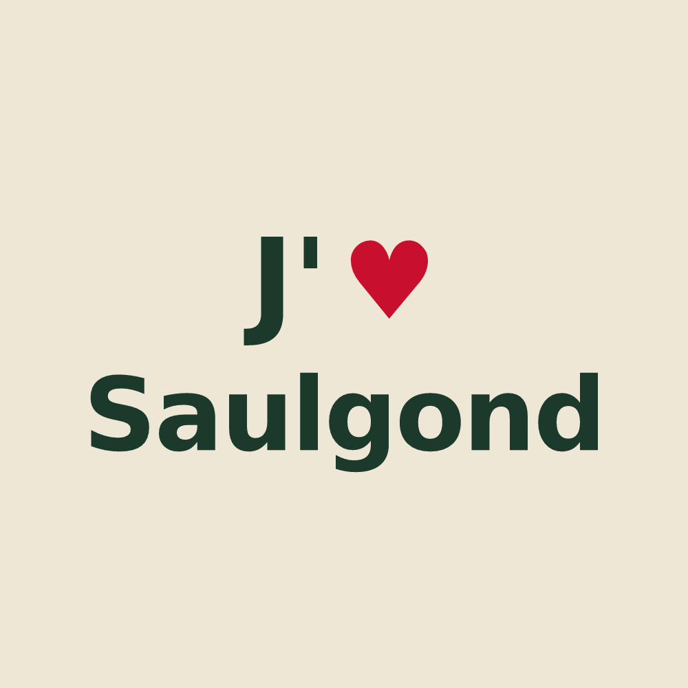 Tote bag personnalisé Saulgond — design « J'aime Saulgond » imprimé sur le tote bag