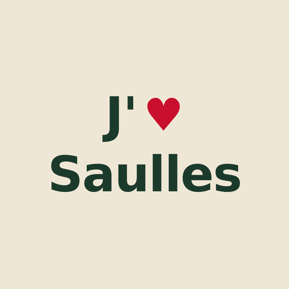 Tote bag personnalisé Saulles — design « J'aime Saulles » imprimé sur le tote bag