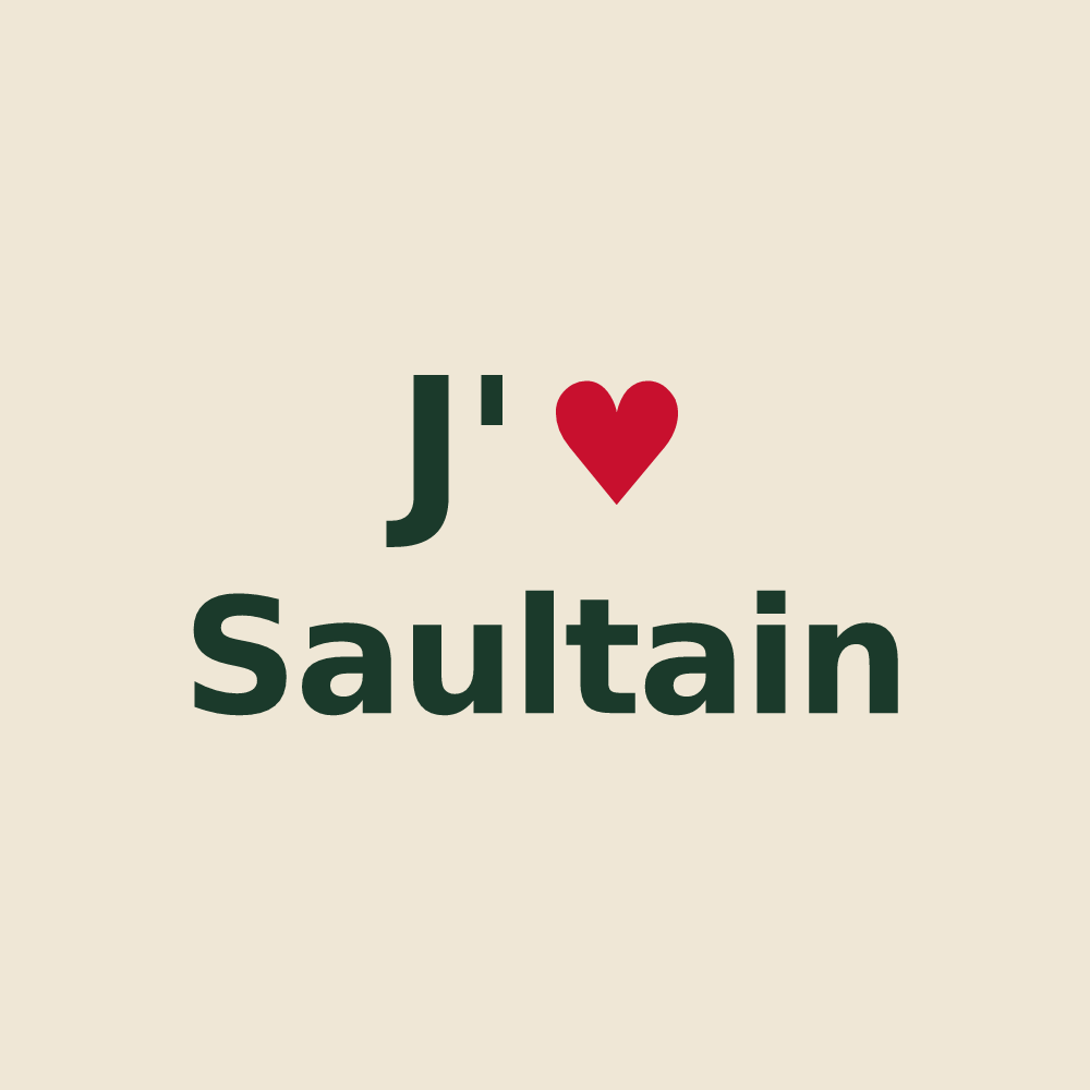 Tote bag personnalisé Saultain — design J'aime Saultain