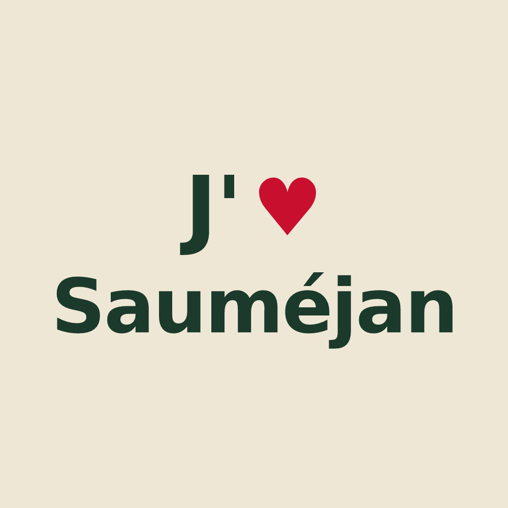 Tote bag personnalisé Sauméjan — design J'aime Sauméjan