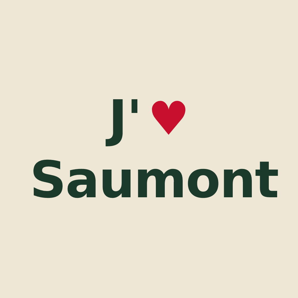 Tote bag personnalisé Saumont — design « J'aime Saumont » imprimé sur le tote bag