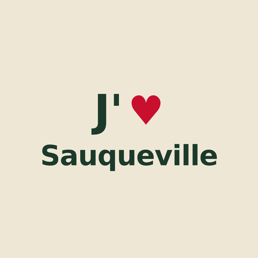Tote bag personnalisé Sauqueville — design J'aime Sauqueville