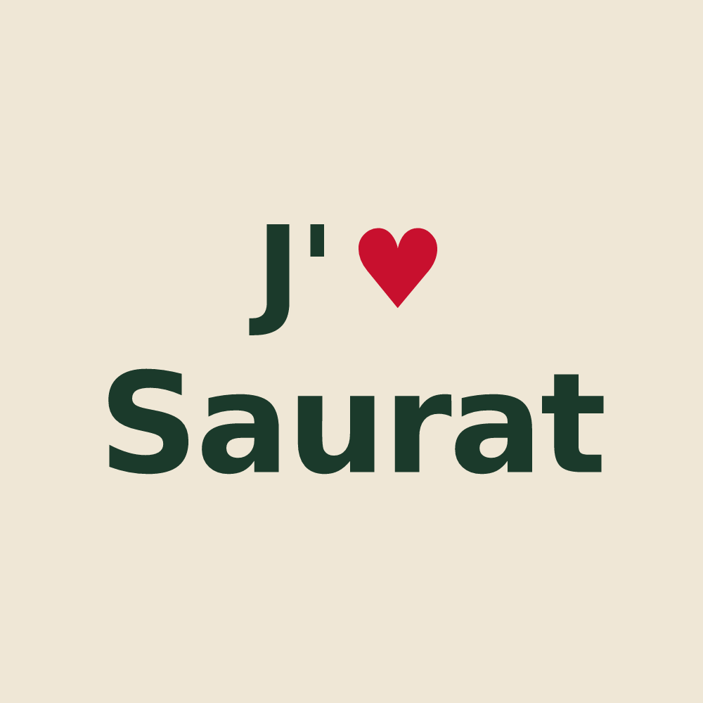 Tote bag personnalisé Saurat — design J'aime Saurat