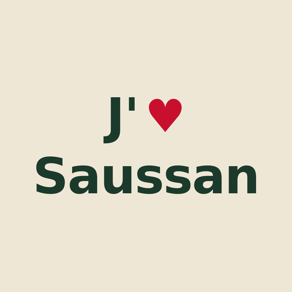 Tote bag personnalisé Saussan — design J'aime Saussan