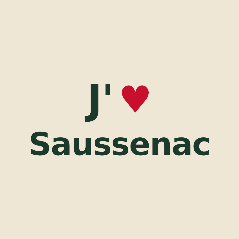 Tote bag personnalisé Saussenac — design J'aime Saussenac