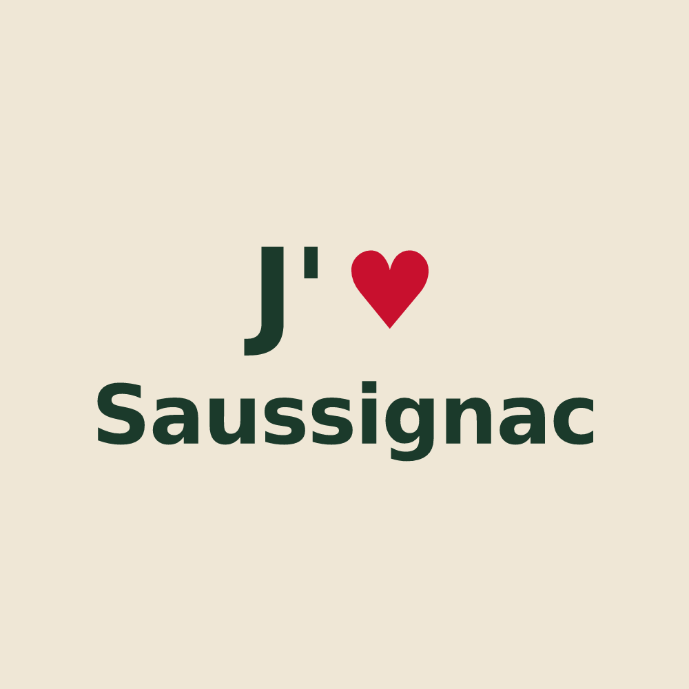 Tote bag personnalisé Saussignac — design J'aime Saussignac
