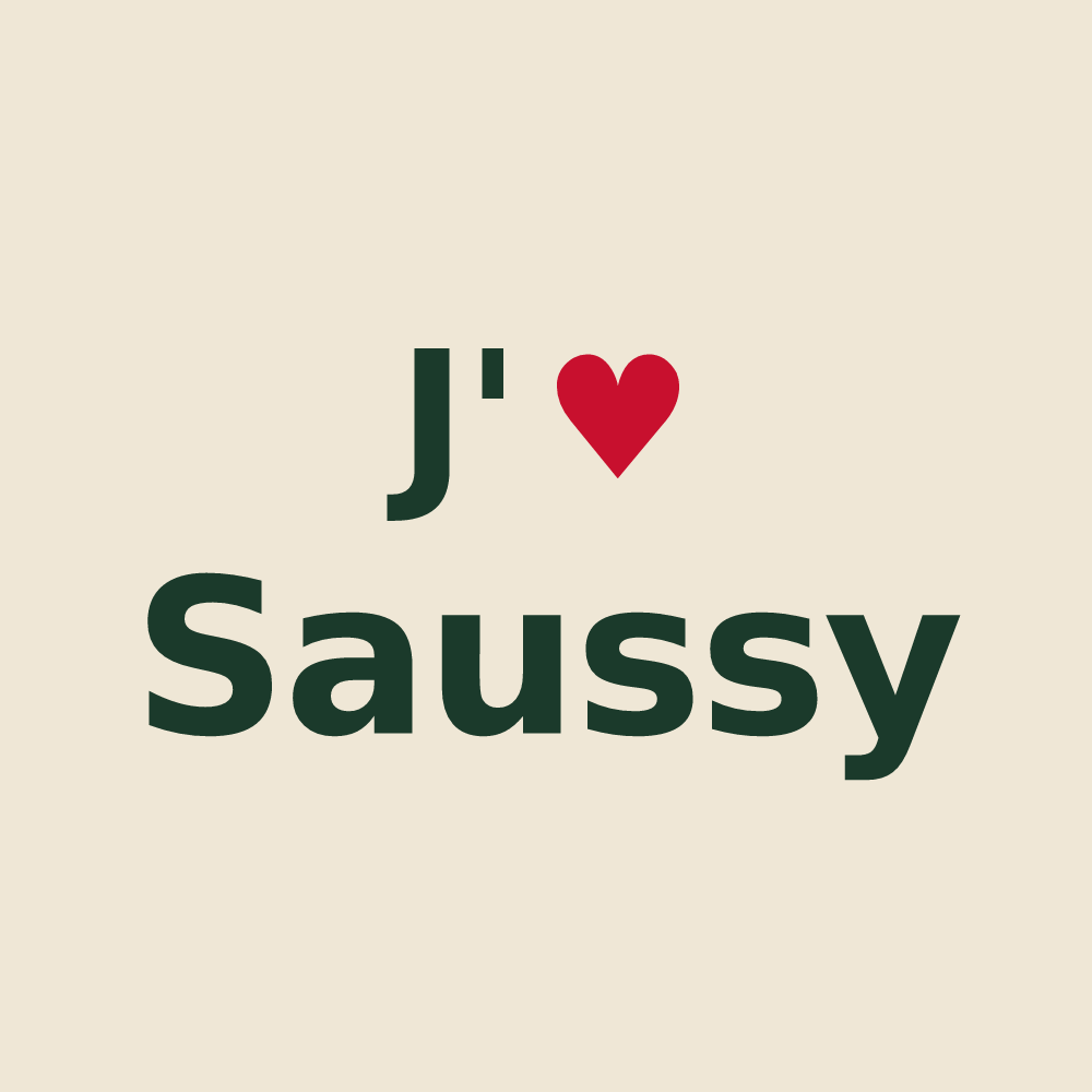 Tote bag personnalisé Saussy — design J'aime Saussy