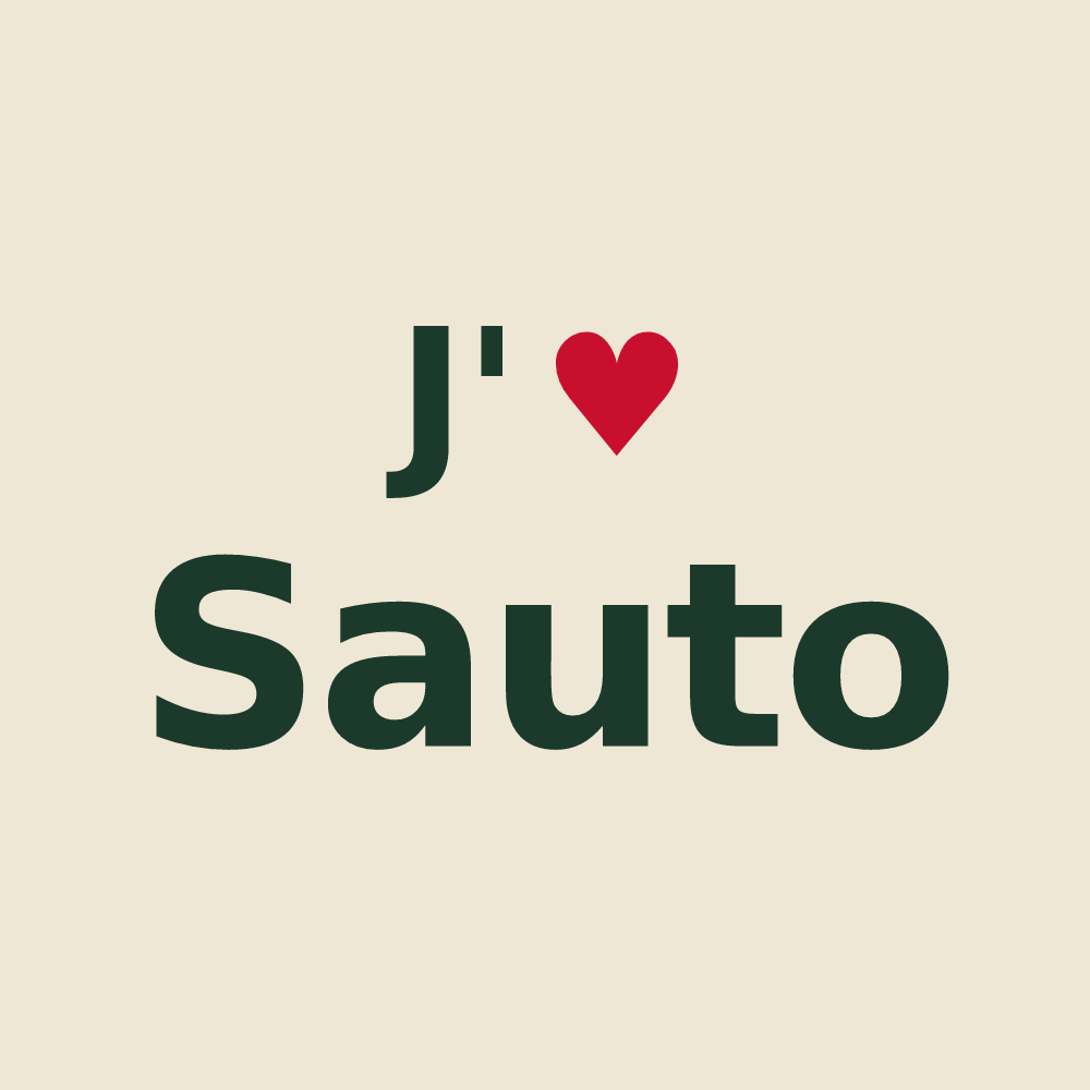 Tote bag personnalisé Sauto — design J'aime Sauto