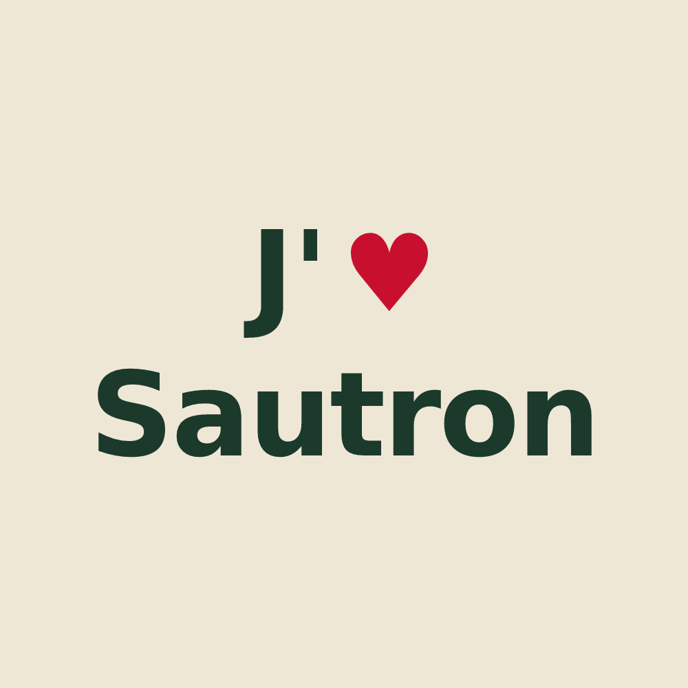 Tote bag personnalisé Sautron — design « J'aime Sautron » imprimé sur le tote bag
