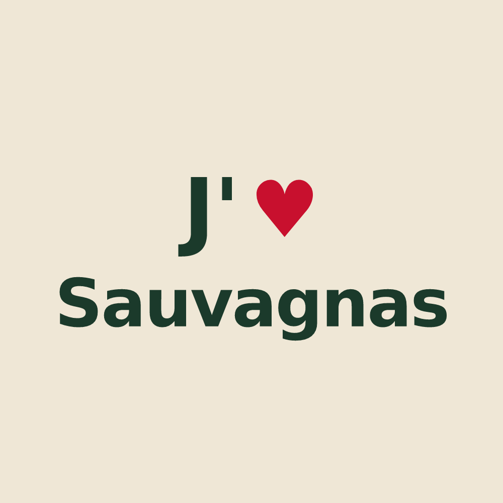 Tote bag personnalisé Sauvagnas — design J'aime Sauvagnas