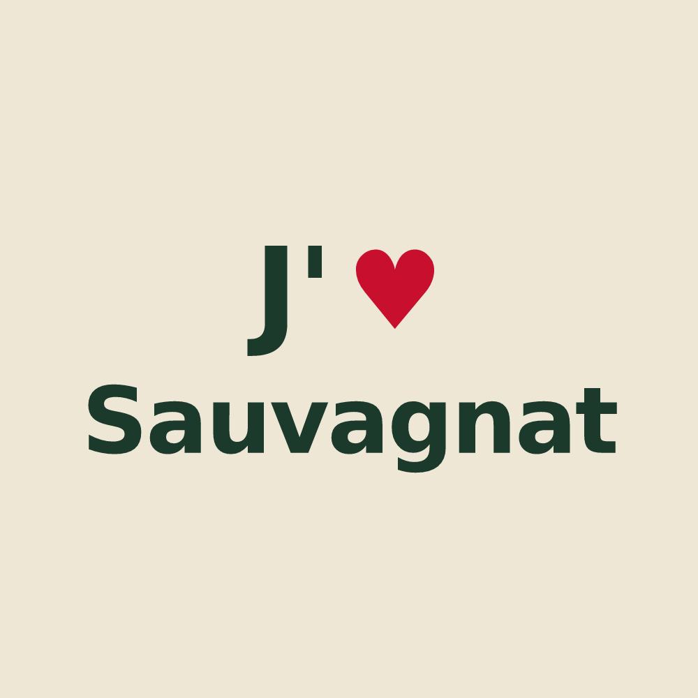 Tote bag personnalisé Sauvagnat — design J'aime Sauvagnat