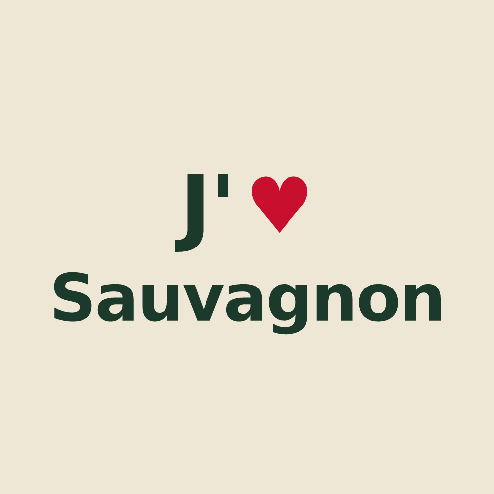 Tote bag personnalisé Sauvagnon — design J'aime Sauvagnon