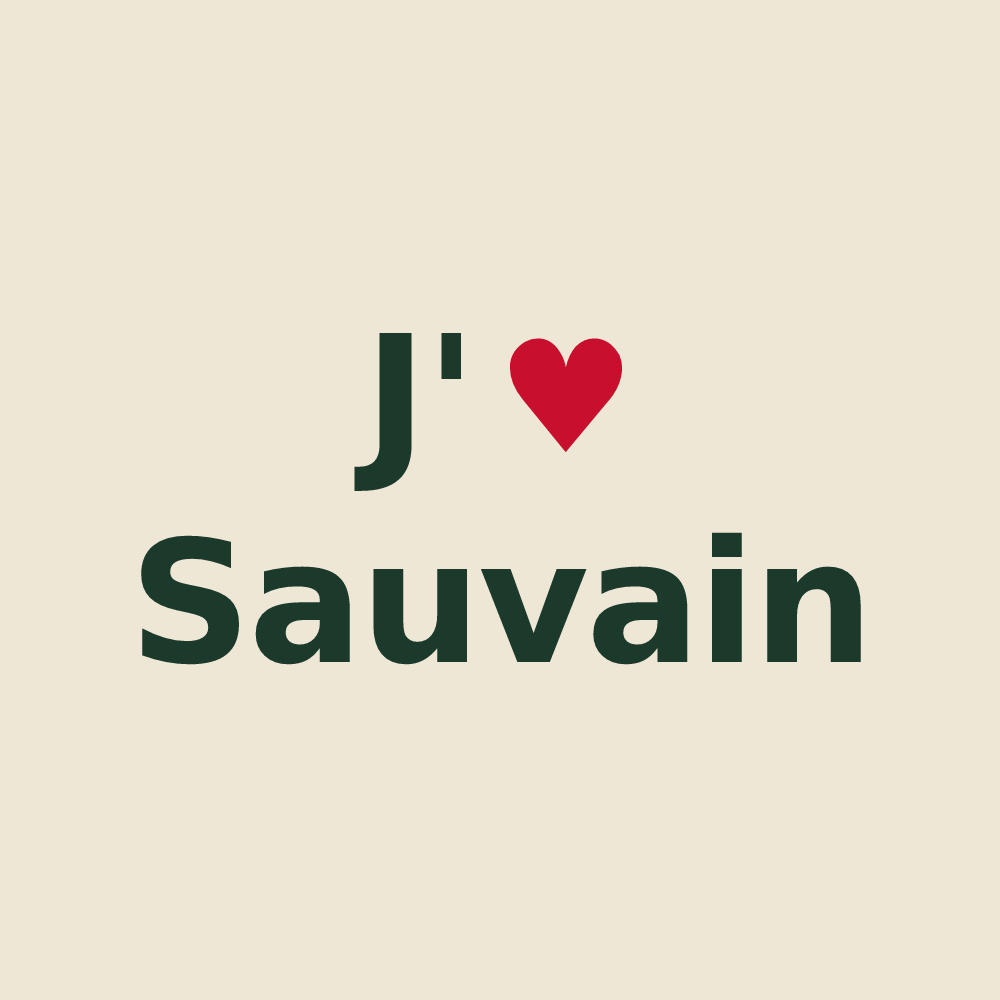 Tote bag personnalisé Sauvain — design J'aime Sauvain