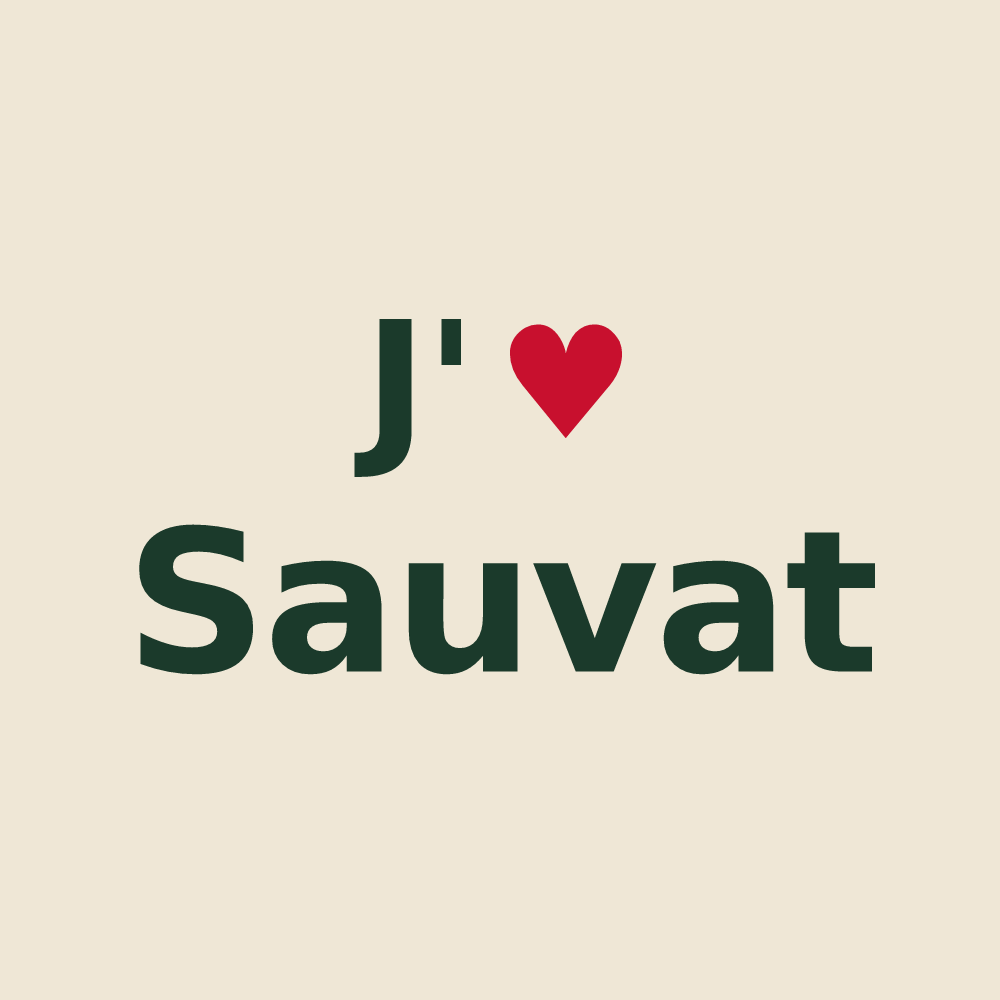 Tote bag personnalisé Sauvat — design J'aime Sauvat
