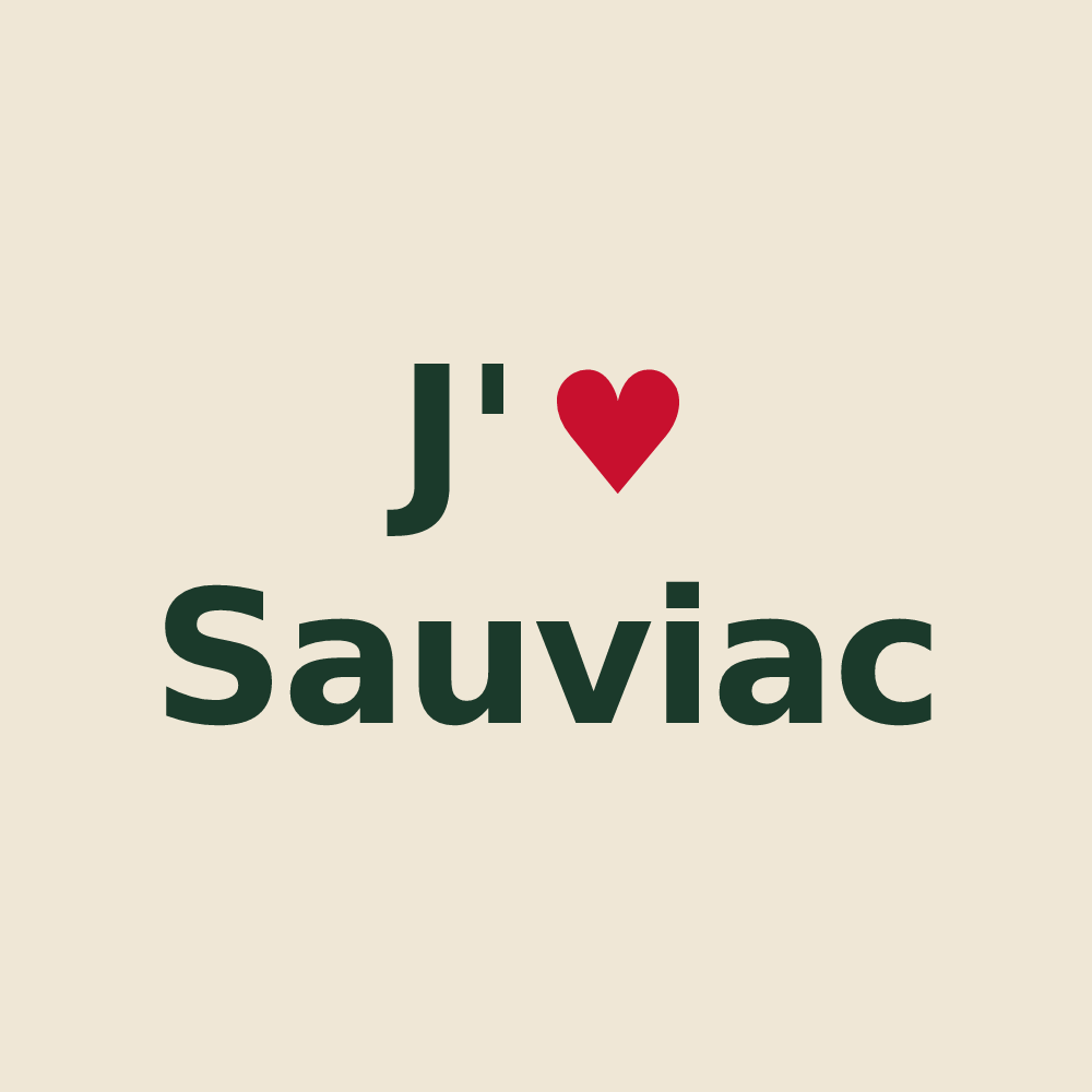 Tote bag personnalisé Sauviac — design J'aime Sauviac