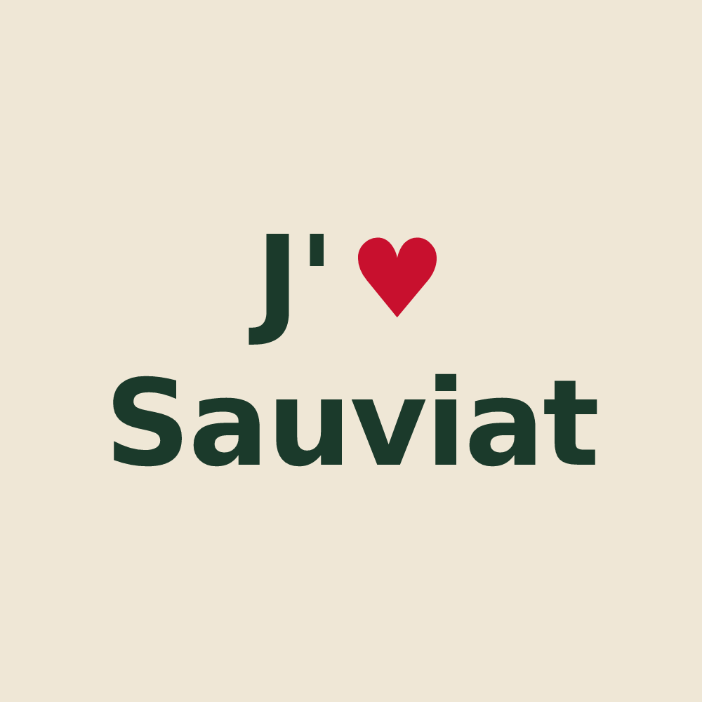 Tote bag personnalisé Sauviat — design J'aime Sauviat