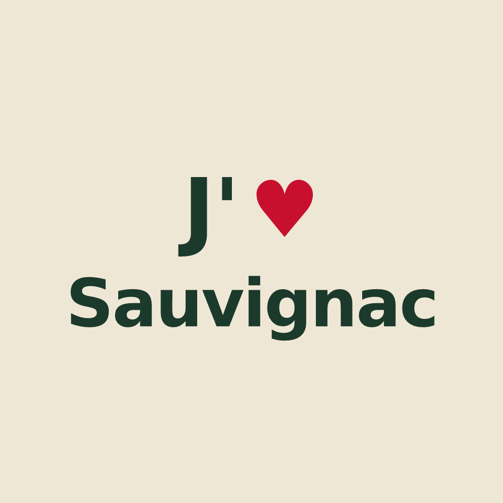 Tote bag personnalisé Sauvignac — design J'aime Sauvignac