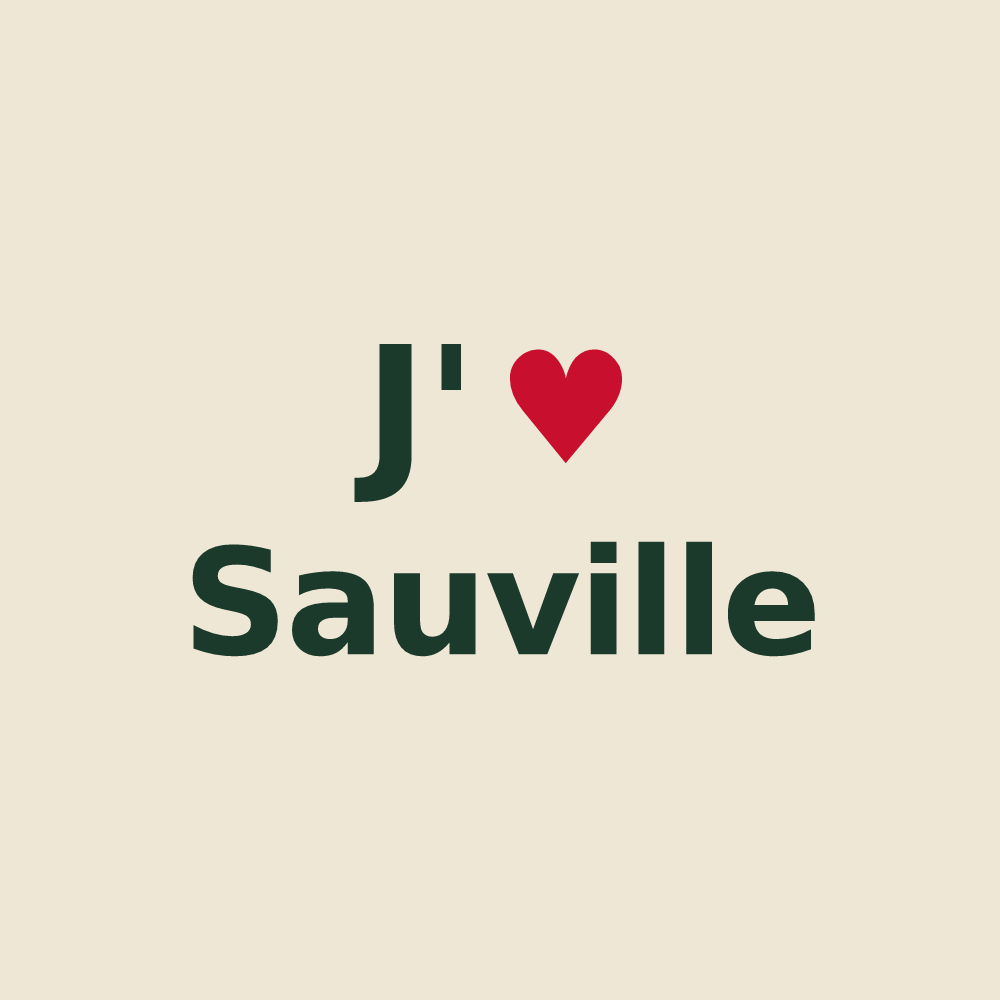 Tote bag personnalisé Sauville — design J'aime Sauville