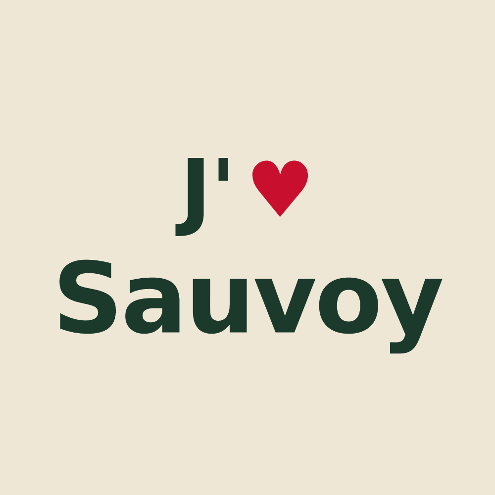 Tote bag personnalisé Sauvoy — design J'aime Sauvoy