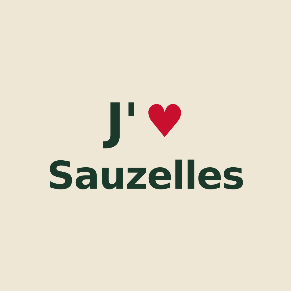 Tote bag personnalisé Sauzelles — design J'aime Sauzelles