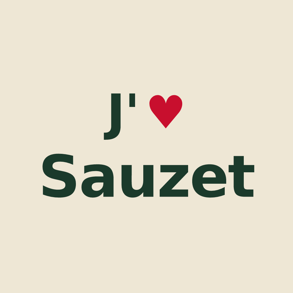 Tote bag personnalisé Sauzet — design J'aime Sauzet